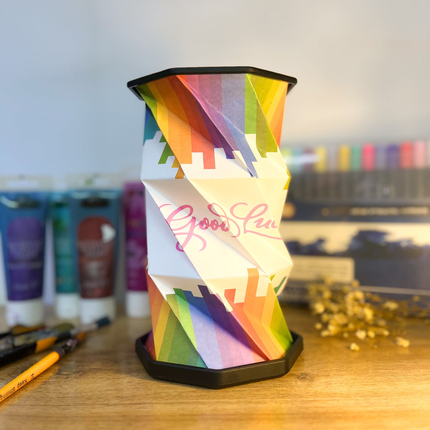 Colorful Origami Paper LED Lamp – Touch Control & Rechargeable Ambient Light