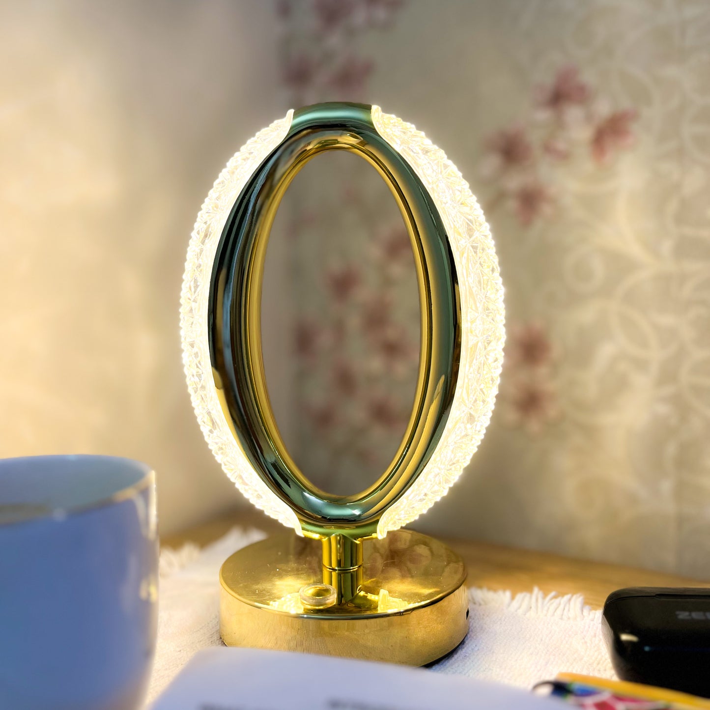 Luxury Crystal Oval LED Table Lamp – Modern Decorative Bedside & Desk Light