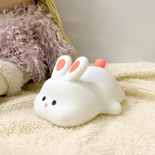 Cute Rabbit Pat Lamp – Silicone Touch Night Light for Decor
