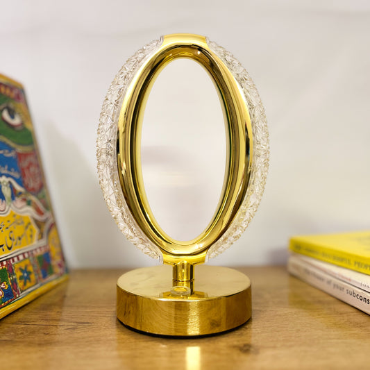 Luxury Crystal Oval LED Table Lamp – Modern Decorative Bedside & Desk Light