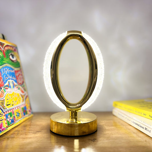 Luxury Crystal Oval LED Table Lamp – Modern Decorative Bedside & Desk Light